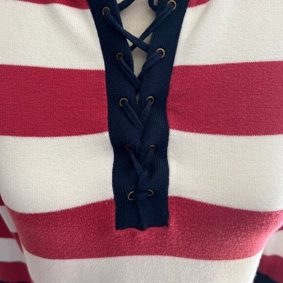 Chaps Women's Hooded Striped Sweater, Size Small - Picture 4 of 6